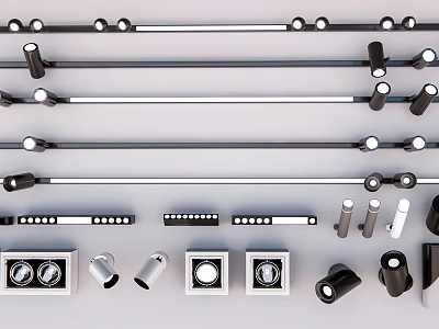 Various Styles and Designs of Modern Downlights and Spotlights for Home Lighting 3d model