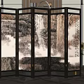New Chinese-style screen partition 3d model
