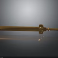 Golden Metallic Sword With Decorative Hilt Sharp Blade And Polished Surface