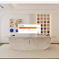 Modern Sports Equipment Table With Silver Surface And Colorful Geometric Wall Decor In Contemporary Room