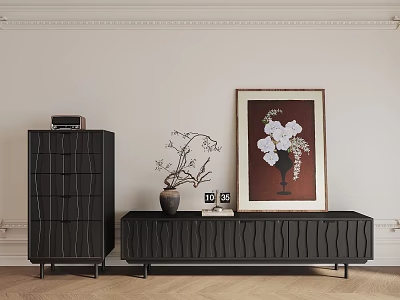 Living Room TV Cabinet Decorative Cabinet Side Cabinet Bucket Cabinet 3d model