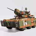 Armored Military Utility Vehicle With Turret Antenna Camouflage Paint And Protective Grilles
