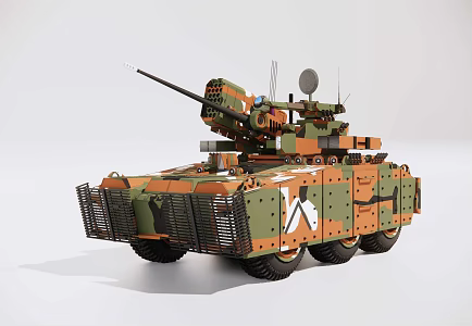 Modern armored car six-wheeled armored car 3d model