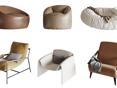Bean Bag Chairs In Various Styles Materials And Comfortable Designs For Home 3d model