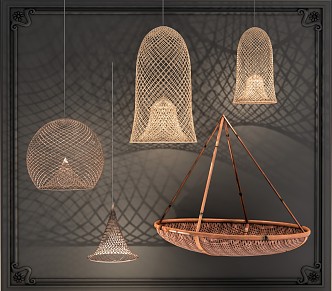 Southeast Asia Chandelier Bamboo Chandelier Art Chandelier Decorative Chandelier 3d model