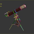 Vintage Astronomical Telescope with Brass Tripod Stand Wooden Tube and Adjustable Mount
