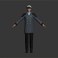 Man In Gray Double Breasted Coat With Hat And Blue Turtleneck Standing Arms Outstretched
