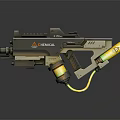 Advanced Chemical Weapon With Futuristic Design Yellow Containers And Mechanical Parts