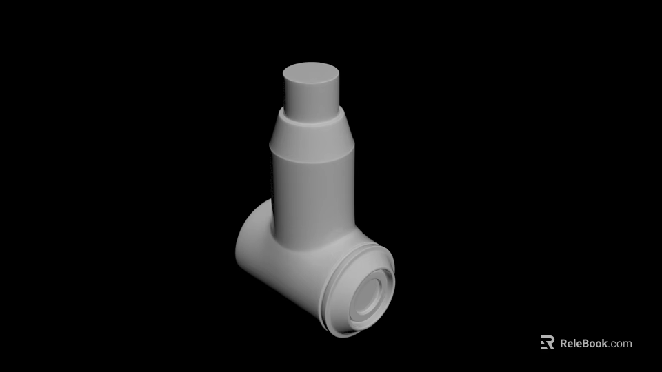 White Cylindrical Pipe Fitting 3D Model With Smooth Surface And Durable Design 3d model 