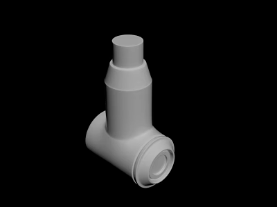 White Cylindrical Pipe Fitting 3D Model With Smooth Surface And Durable Design 3d model