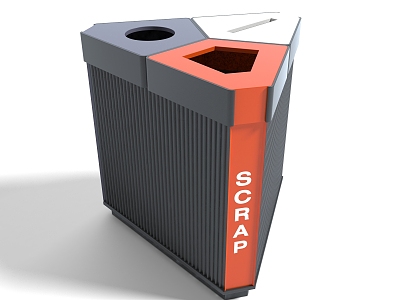 Modern style dustbin public facilities highway facilities recycling bin 3d model