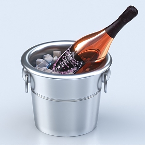 Champagne Wine Whiskey Cocktail Ice Bucket Ice Wine Drinks 3d model