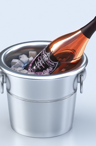 Champagne Wine Whiskey Cocktail Ice Bucket Ice Wine Drinks 3d model