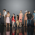 Group of Diverse People in Different Poses and Casual Attire Standing Together