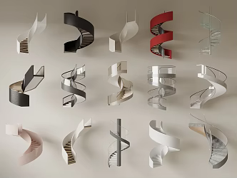 modern revolving staircase 3d model