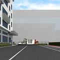 Modern Door Head Security Guard Box Gate Railing Waterscape Parking Lot Basketball Court Green Planting Solar Panel Punched Plate 3d model