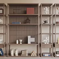 Chinese Style Wooden Display Shelf With Books Tea Sets And Decorative Items