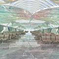 High-speed railway station Waiting Hall 3d model