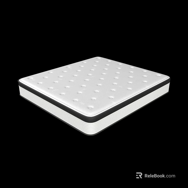 Modern White Mattress With Perforated Surface And Black Border Design 3d model 