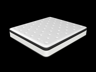 Modern White Mattress With Perforated Surface And Black Border Design 3d model