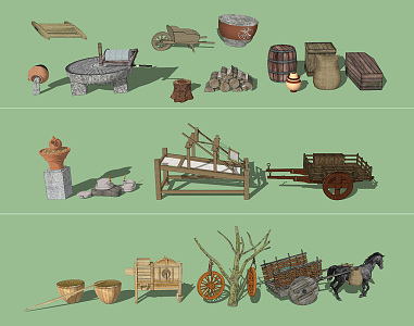 Rural Folk Tools 3d model