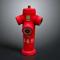 Red Fire Hydrant With Number 149 Isolated On Dark Background