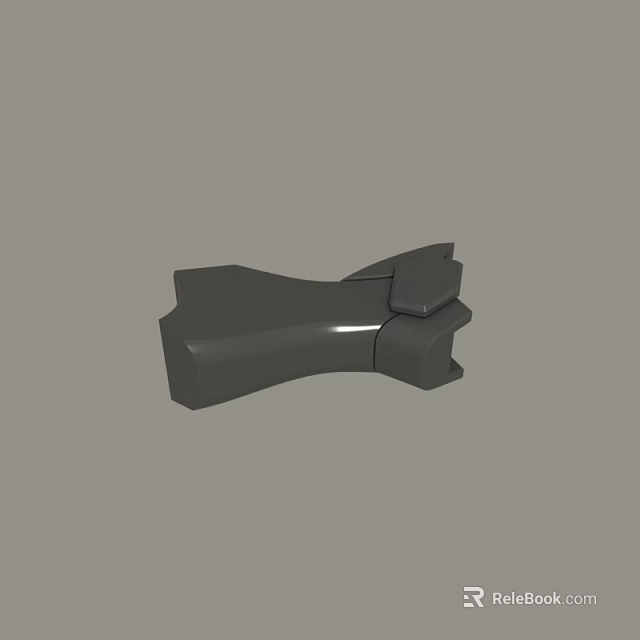 Black 3D Model of Mechanical Component With Irregular Shape and Multi Section 3d model 