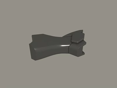 Black 3D Model of Mechanical Component With Irregular Shape and Multi Section 3d model