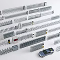 Various Metal Fences Retractable Gates And Security Barriers With Car