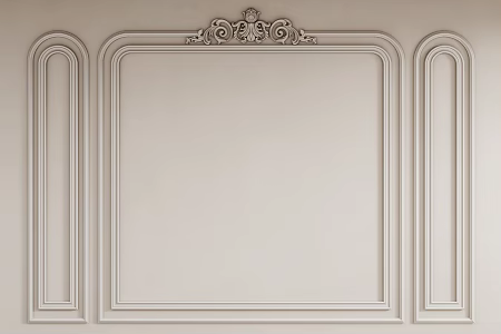 European-style line plaster line wall panel 3d model