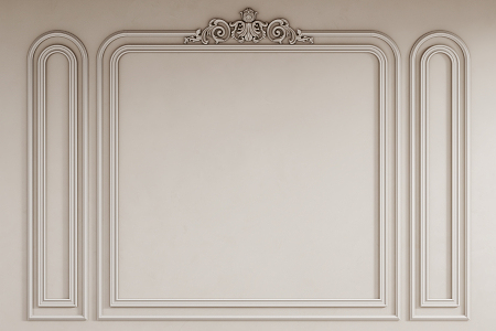 European-style line plaster line wall panel 3d model