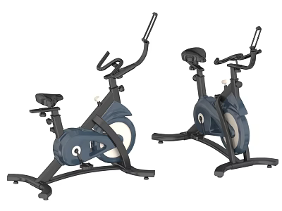 Two Exercise Bikes Home Gym Fitness Equipment With Adjustable Resistance And Comfortable Seat 3d model