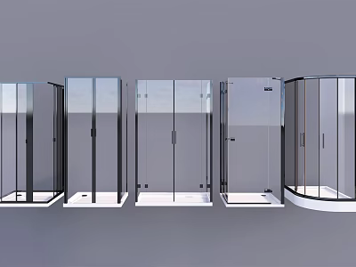 Modern Glass Shower Enclosures With Various Designs For Bathroom Renovation 3d model