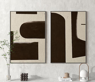 Modern abstract painting decorative painting 3d model