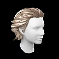 Game and Movie Character 3D Head Model with Brown Curly Hair and Realistic Design