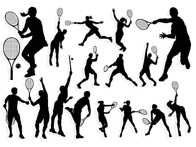 Sports Elements Sports Silhouette Sports Icon Badminton Tennis Figure Youth Sports Figure Game 3d model