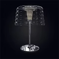 Modern Transparent Table Lamp With Wavy Glass Shade And Metal Base