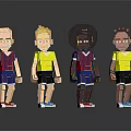 Pixelated Humanoid Characters Standing Together In Colorful Outfits And Sneakers