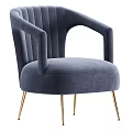 Light Beige Velvet Accent Chair With Tufted Back Golden Metal Legs And Armrests