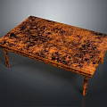 Stylish Wooden Table With Unique Brown Texture And Carved Legs Design