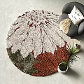 Modern Round Carpet Decorative Ornaments Plush Carpet 3d model