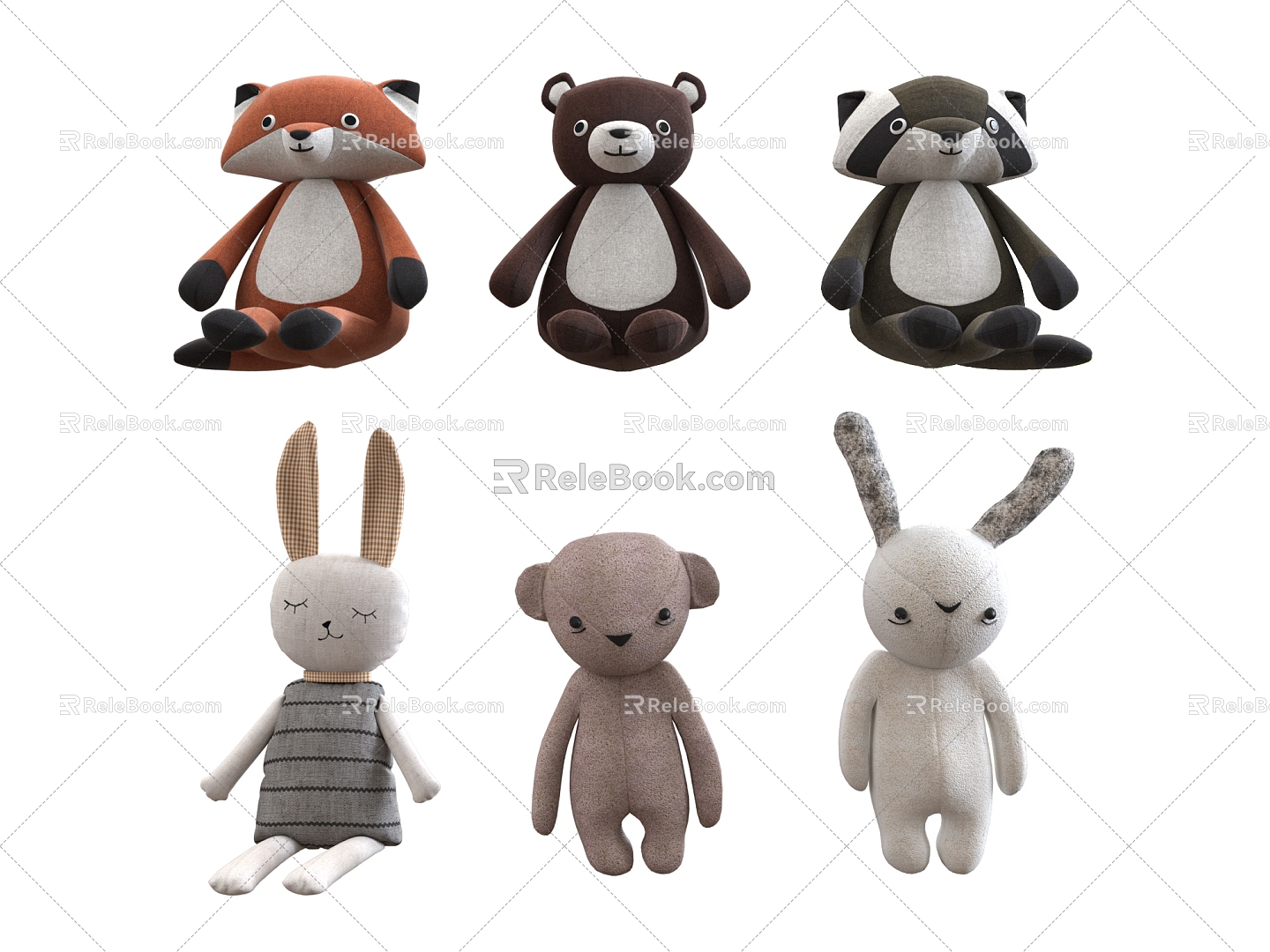 Children's plush toys 3d model