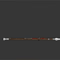 Traditional Weapon Spears with Wooden Shaft Metal Spearhead and Black Shaft Red Decorations