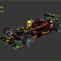 John Player Special Marlboro Black And Gold Race Car With Driver Yellow Helmet Number 12