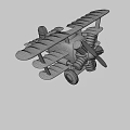 Red Biplane Model With White Clover Design And Lucky Text On Body