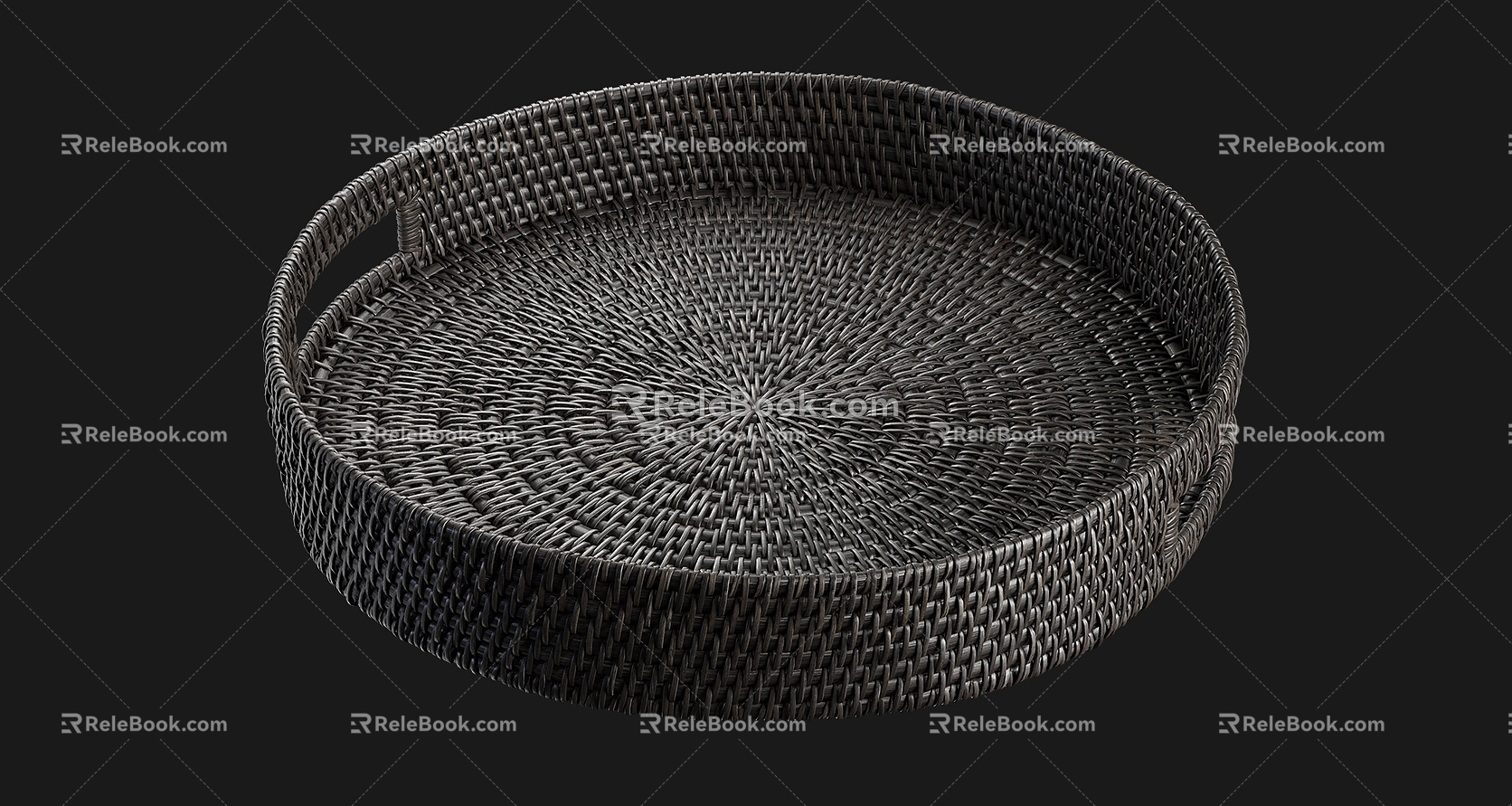 Round wicker tray 3d model