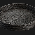 Round wicker tray 3d model