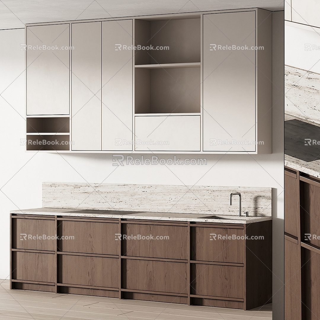 cabinet solid wood cabinet 3d model