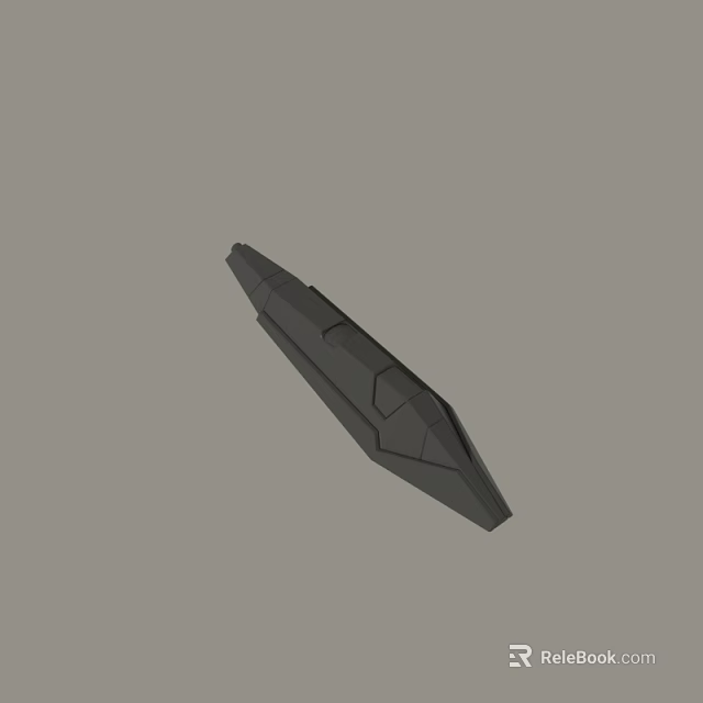 Black Angular 3D Model of Mechanical Part With Sharp Edges 3d model 