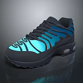 Modern Black And Blue Reflective Sneakers With Cushioned Sole And Lace Up Details